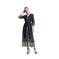 New Chiffon fringed seven-sleeve dress for spring and summer in 2019
