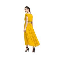 New National Style V-necked Long Dress Female in Spring and Summer of 2019